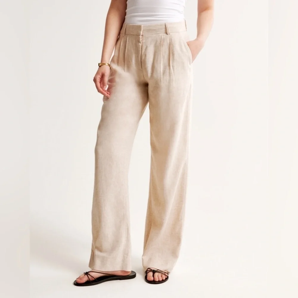 A&F Sloane Low Rise Tailored Linen-Blend Pant - Picture 5 of 9